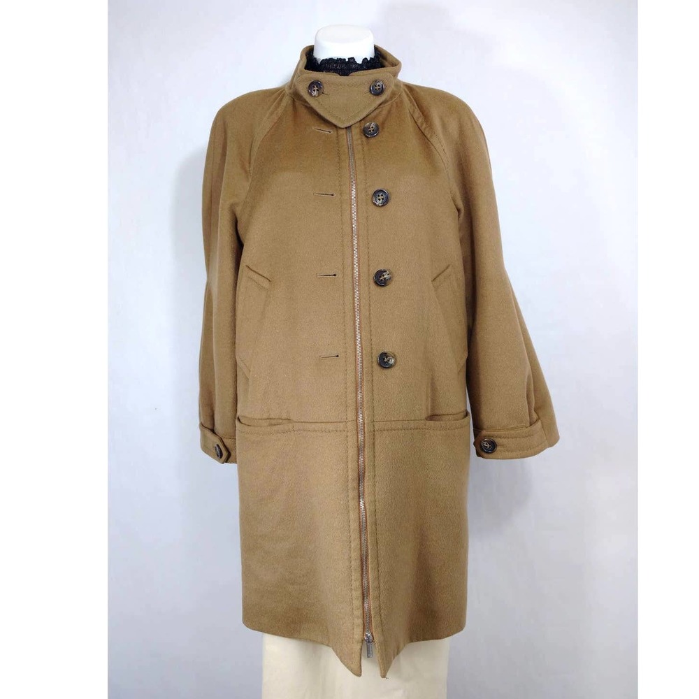 BCBGMaxAzria wool button zip trench coat w/pockets